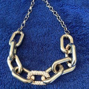 Linked Necklace with Rhinestone Center Link 🎀